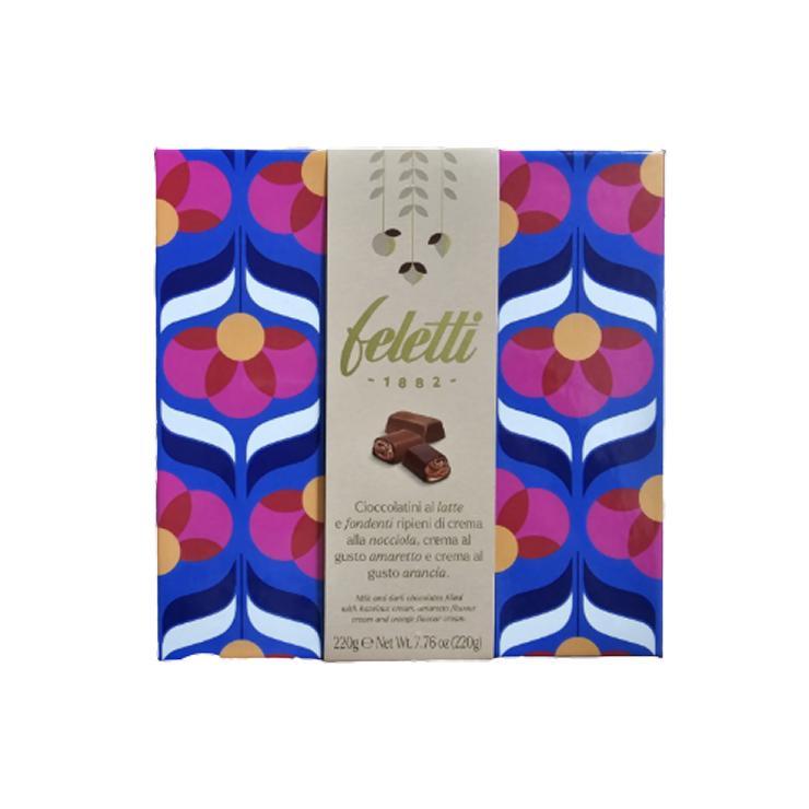 Конфеты Feletti Agata из молочного и темного шоколада с пралине 220 гр., картон