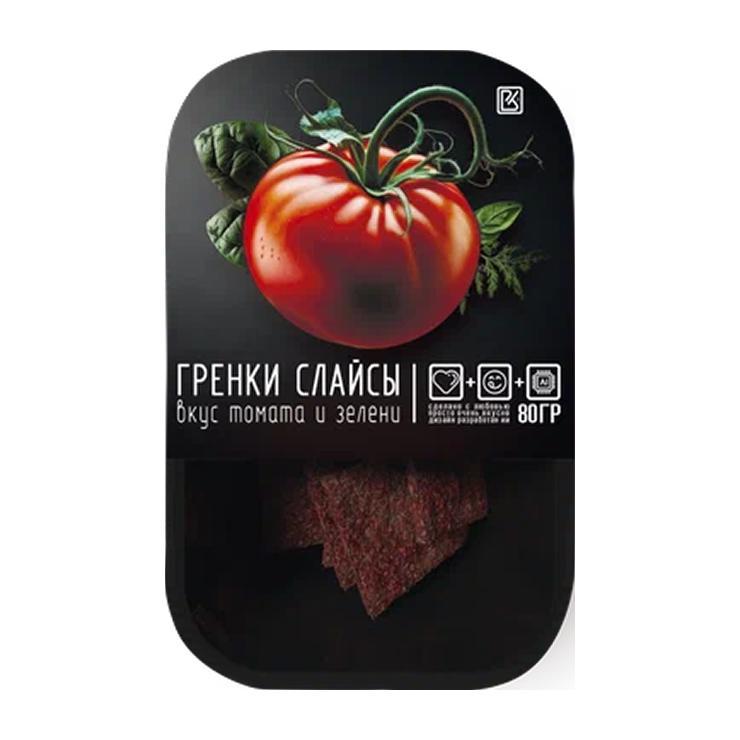 Гренки ВкусноКуб Багетные с томатом и зеленью 80 гр., лоток
