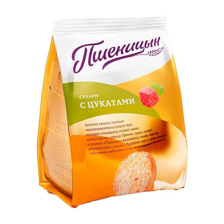 Сухари Пшеницын с цукатами 200 гр., флоу-пак