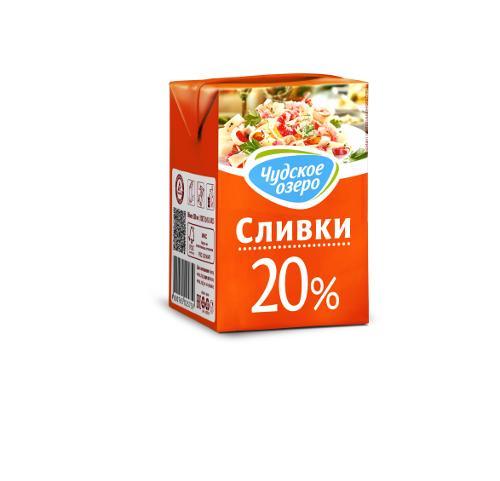 Сливки Чудское Озеро 20% 200 гр., тетра-пак