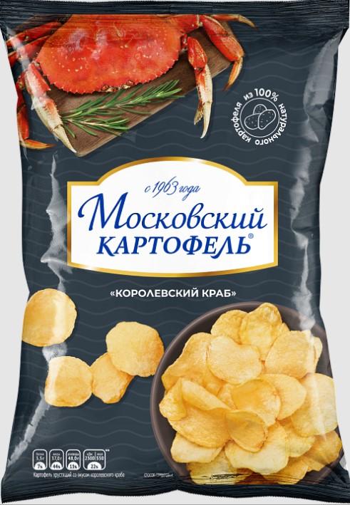 Чипсы Московский картофель Королевский краб 200 гр., флоу-пак