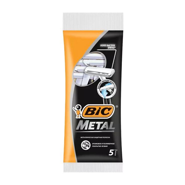 Бритва Bic Metal одноразовая 5шт., флоу-пак