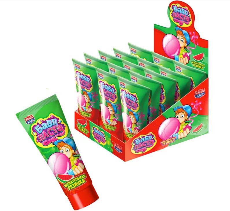 Резинка жевательная Канди Клаб Бабл паста со вкусом арбуза 20 гр., ПЭТ