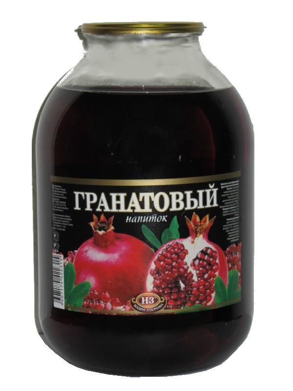 Напиток сокосодержащий Наши закрома гранатовый 3 л., стекло