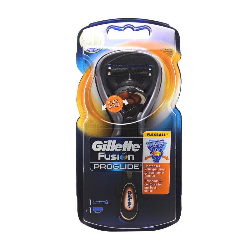Бритвенный станок Gillette Fusion Proglide с технологией FlexBall с 1 сменной кассетой, блистер