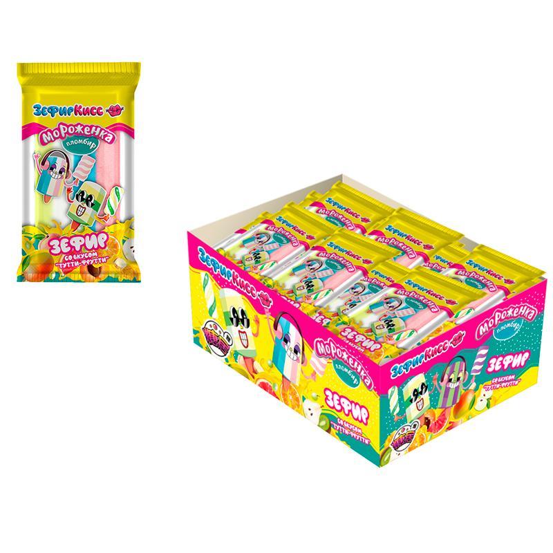 Зефир воздушный Fun Candy Lab Зефиркисс мороженка-пломбир 14 гр., флоу-пак