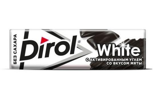 Резинка жевательная Dirol White мята с активированным углем 13,6 гр., обертка