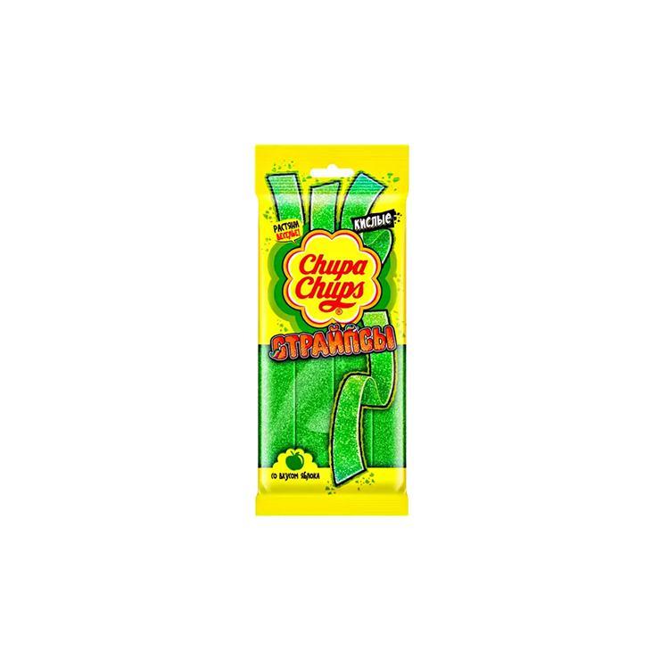 Мармелад жевательный Chupa-Chups кислые страйпсы яблоко 120 гр., флоу-пак