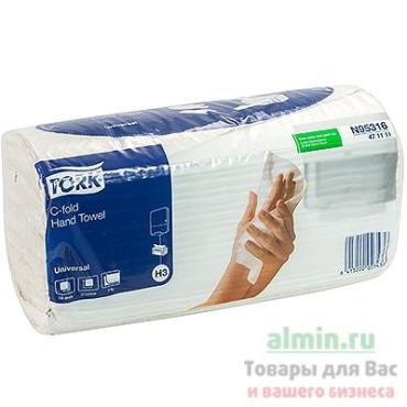 Полотенце бумажное листовое 2-слойное 240х275 мм., С-сложения натурально-белое SCA Tork 3 Universal, пластиковый пакет