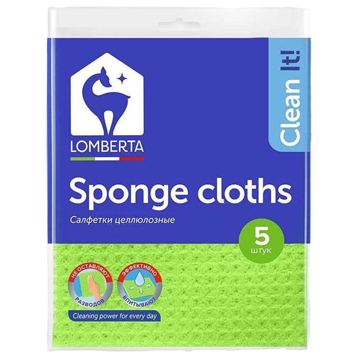 Салфетки для уборки Lomberta целлюлозные 5 шт., флоу-пак