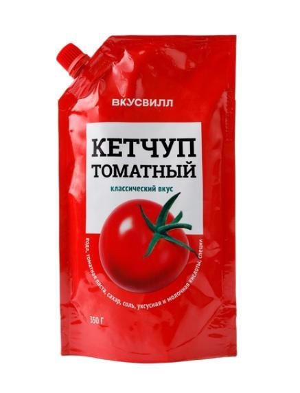 Кетчуп ВкусВилл Томатный 350 гр., дой-пак