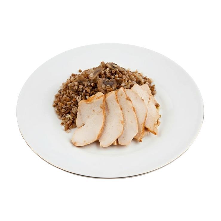 Курица Су-вид с гречкой грибами и луком 270 гр., пластиковая упаковка