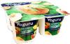 Йогурт персик 2,5% 4 стаканчика, Yoguru, 125 гр, ПЭТ