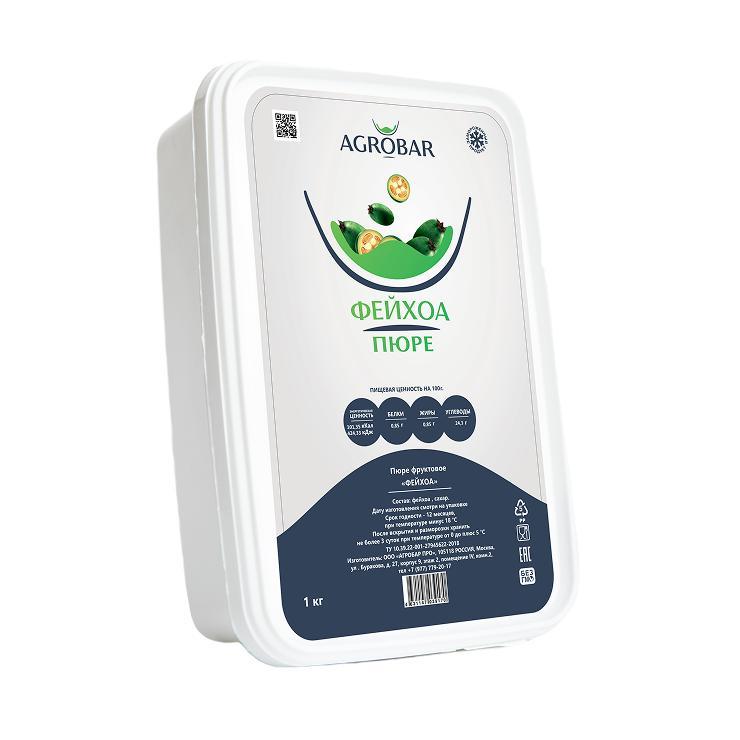 Пюре AGROBAR фейхоа 1 кг, пластиковая упаковка