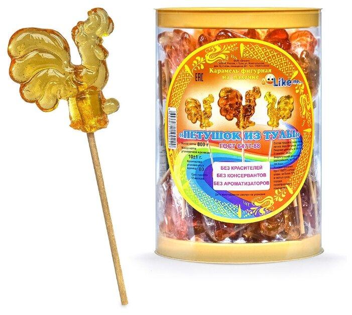 Карамель на палочке Тульский леденец петушок фигурная 10 гр., обертка