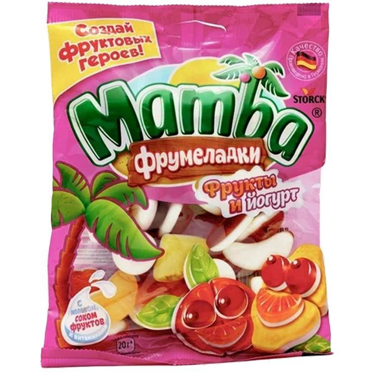 Конфета жевательная Mamba фрукты и йогурт 72 гр., пакет