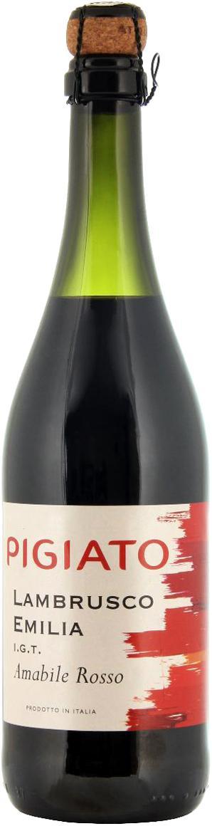 Вино игристое Пиджиато Ламбруско Россо Эмилья красное п/сладкое  Италия 750 мл., стекло