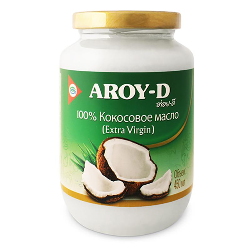 Кокосовое масло Aroy-D 100% extra virgin, 450 мл., стекло