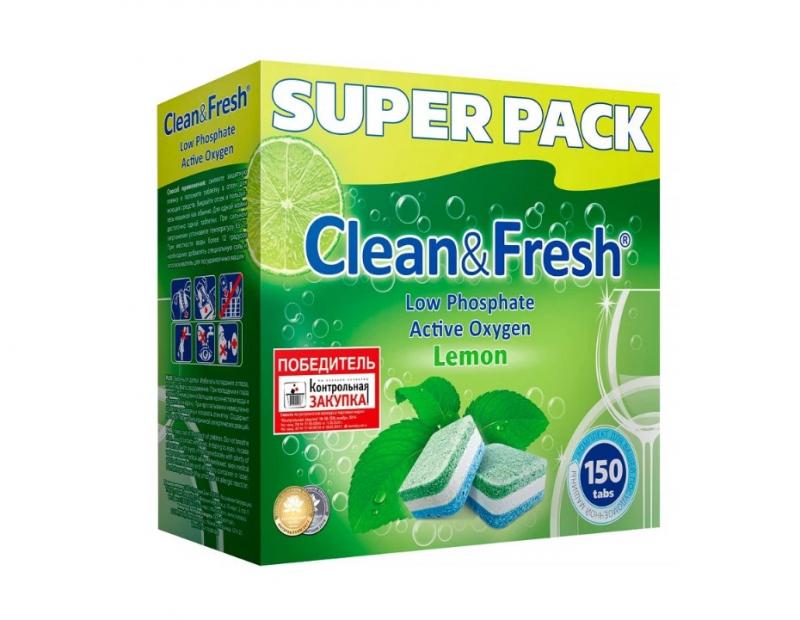 Таблетки для посудомоечных машин Clean & Fresh All in 1 (giga) 150 шт., картон