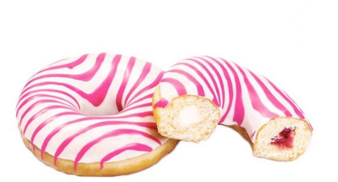 Донат Stokson Panna Cotta с начинкой из малины и творожного сыра 69 гр., флоу-пак