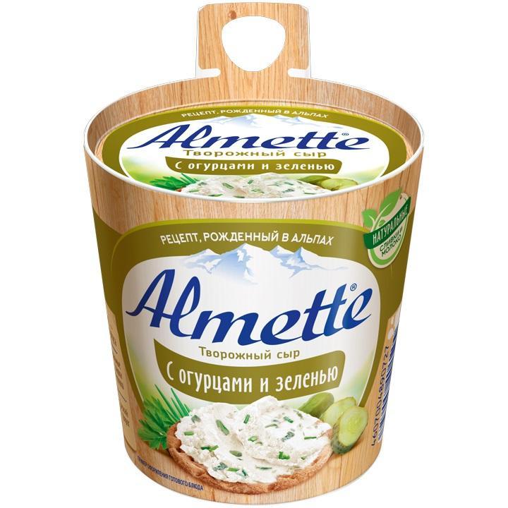 Сыр творожный Almette с огурцами и зеленью, 150 гр., ПЭТ