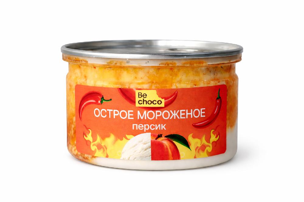 Мороженое BeChoco с острым топпингом персик 145 гр., стакан