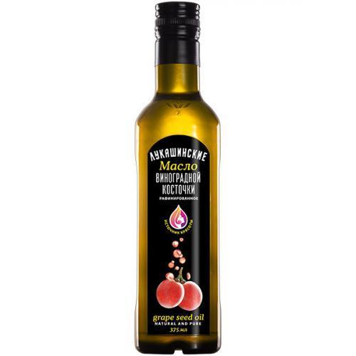 Масло виноградной косточки Лукашинские рафинированное 375 мл., стекло