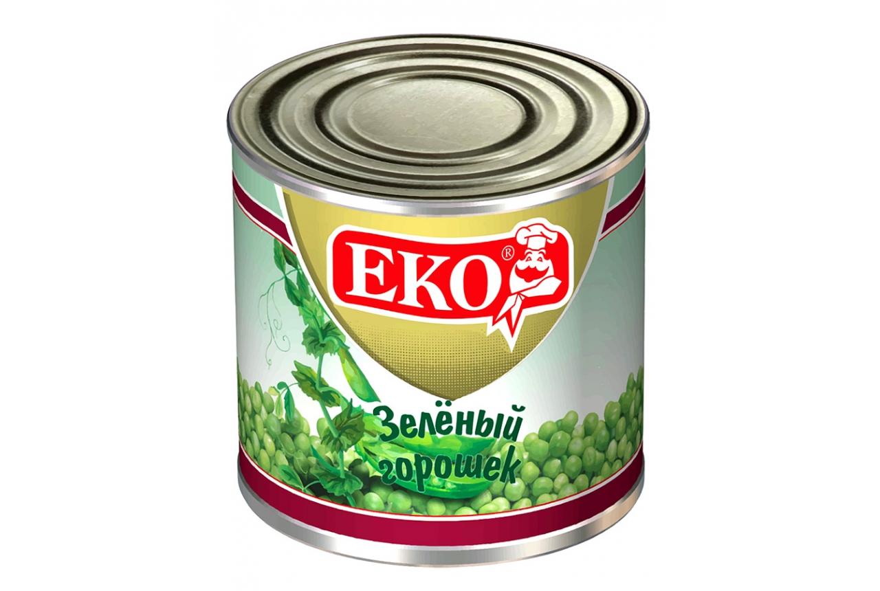 Горошек Eko зеленый 400 гр., ж/б