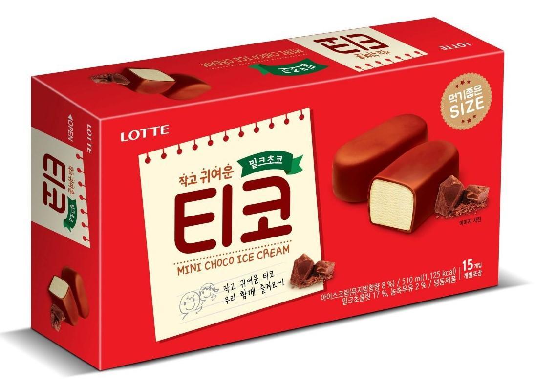 Мороженое батончик Lotte Тико 510 гр., картон