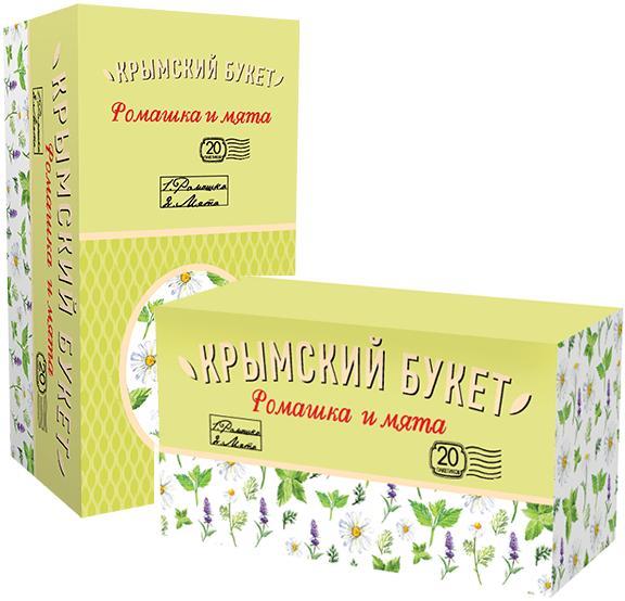 Чай Крымский Букет, пакетированный травяной Ромашка и Мята, 30 гр., картон