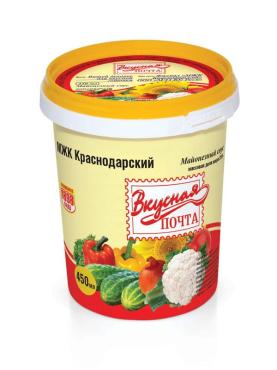 Соус МЖК Краснодарский майонезный Вкусная почта 25%, 450 гр., пластиковый стакан