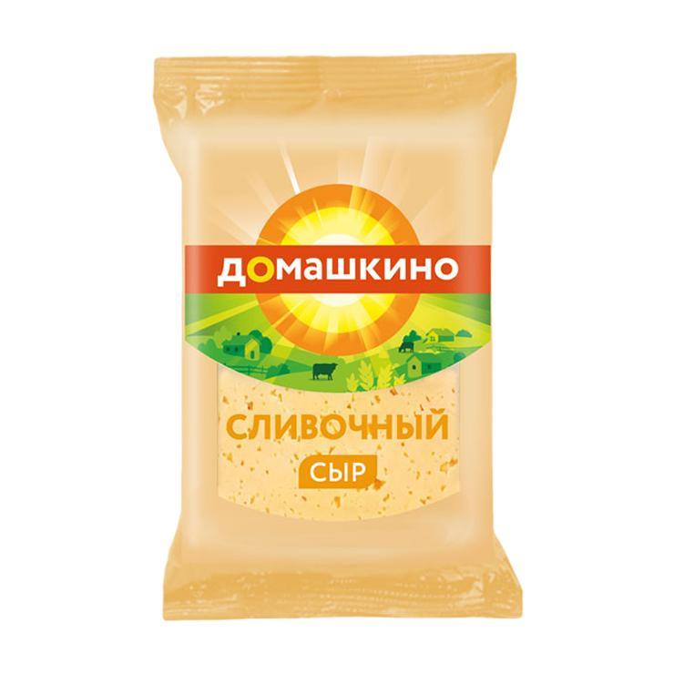 Сыр Домашкино сливочный полутвердый 45% 180 гр., флоу-пак