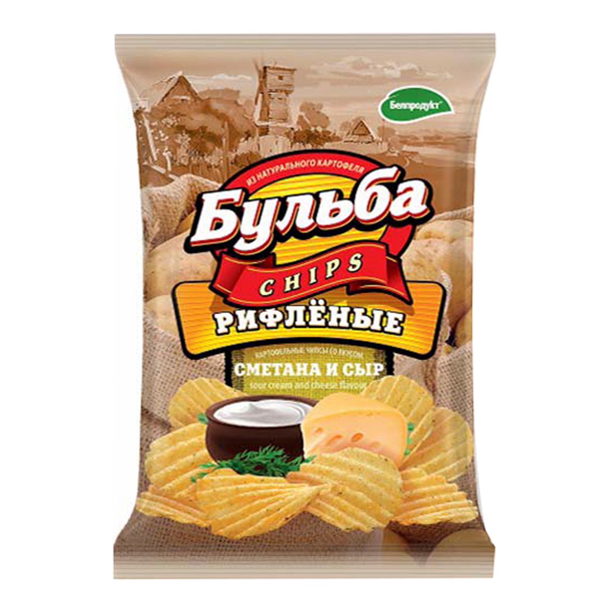 Чипсы Бульба chips сметана и сыр 75 гр., флоу-пак