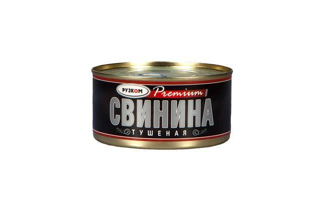 Свинина Рузком тушеная высший сорт Премиум, 325 гр., ж/б