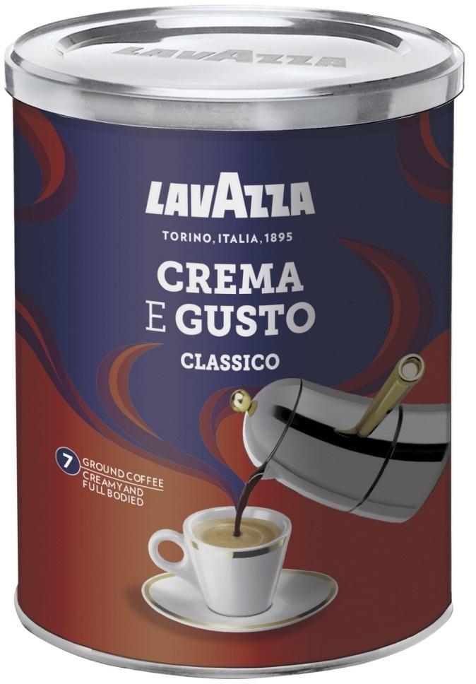 Кофе Lavazza Crema e Gusto молотый 250 гр., ж/б