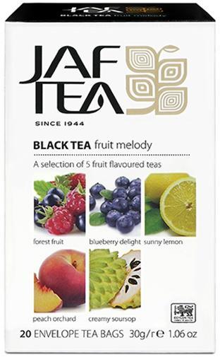 Чай Jaf Tea Fruit Melody черный Ассорти 5 видов 20 пакетиков, 30 гр., картон