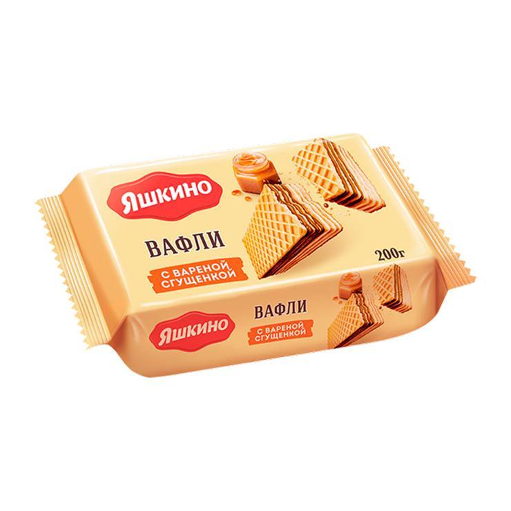 Вафли Яшкино с вареной сгущенкой 200 гр., флоу-пак
