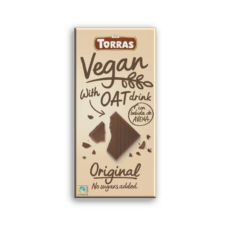 Шоколад Torras Vegan line с экстрактом овсянки и ореховой пастой без сахара 100 гр., обертка