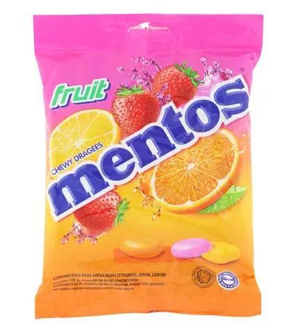 Конфеты жевательные Mentos Fruit 135 гр., флоу-пак