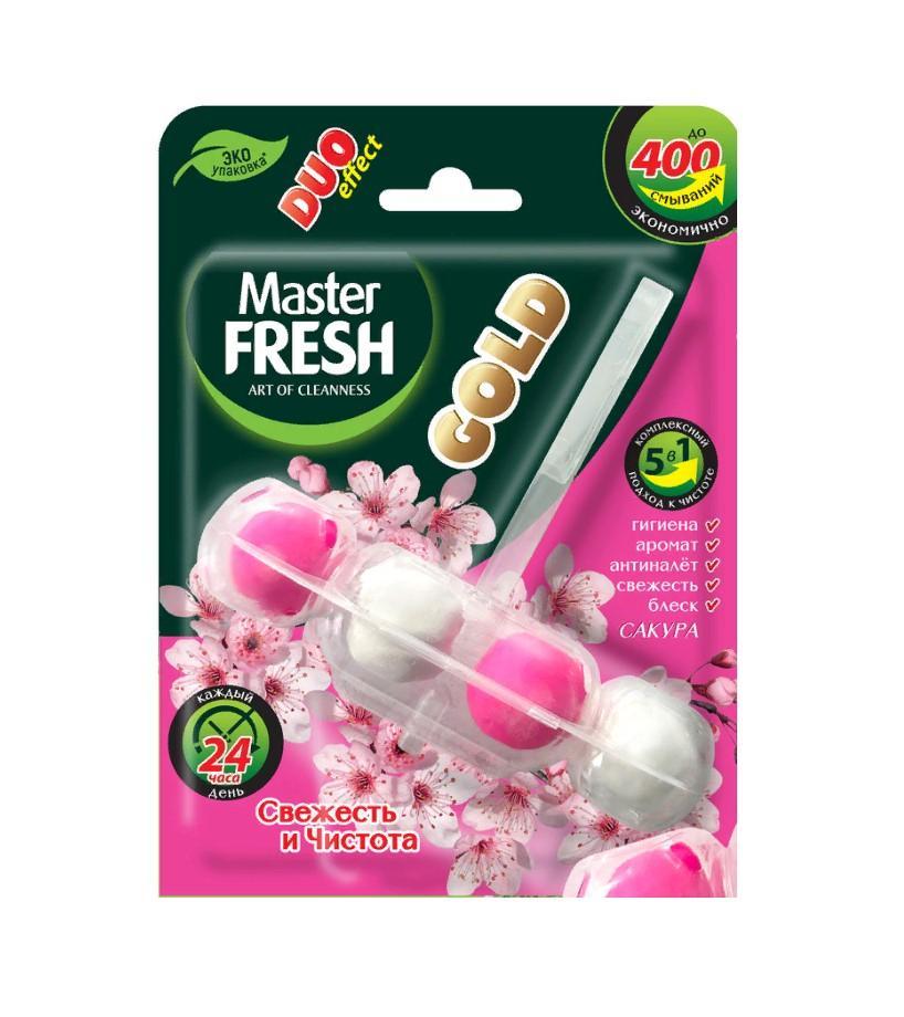 Подвесной блок для унитаза Master Fresh GOLD Duo effect 5в1 Сакура 1 штука, блистер