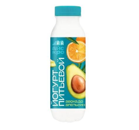 Йогурт питьевой Айскро Авокадо-апельсин 250 гр., ПЭТ