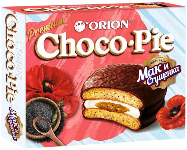 Печенье ORION Choco Pie Мак и сгущёнка бисквит в шоколадной глазури 360 гр., картон