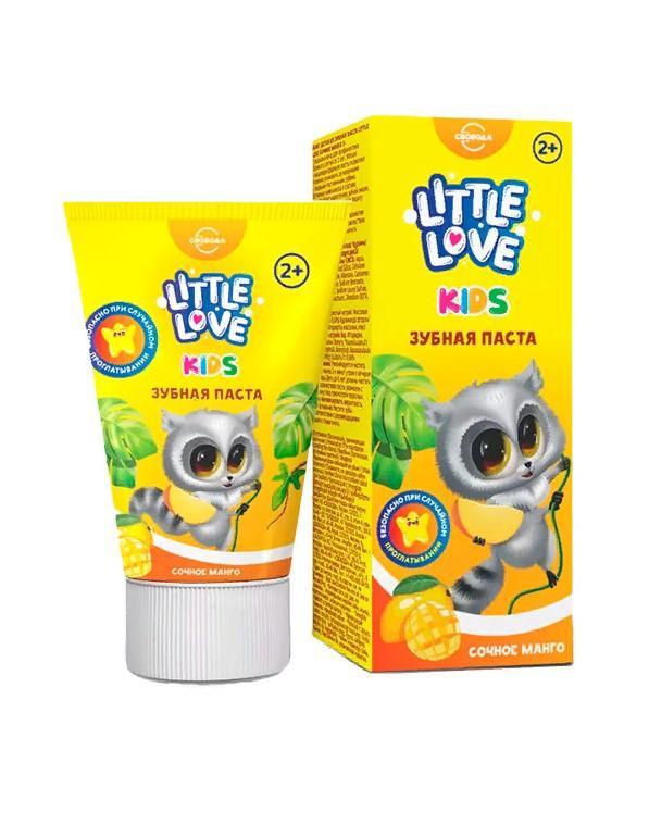 Зубная паста LITTLE LOVE kids сочное манго от 2 лет 62 гр., картон