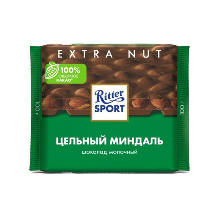 Шоколад Ritter Sport миндаль в молочном шоколаде 100 гр., флоу-пак
