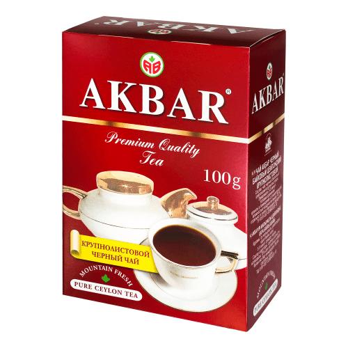 Чай Akbar Классик крупнолистовой байховый 100 гр., картон