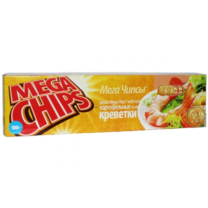 Чипсы Mega Chips картофельные со вкусом креветки 200 гр., картон