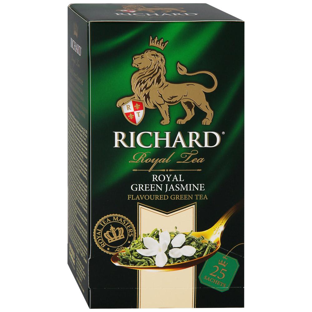 Чай Richard Royal Green Jasmine зеленый с жасмином 25 пакетиков 50 гр., картон