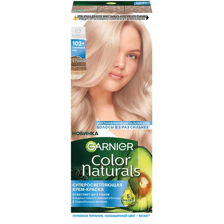 Крем-краска для волос Garnier Color Naturals суперосветляющая оттенок 102 платиновый лед 150 мл., картон