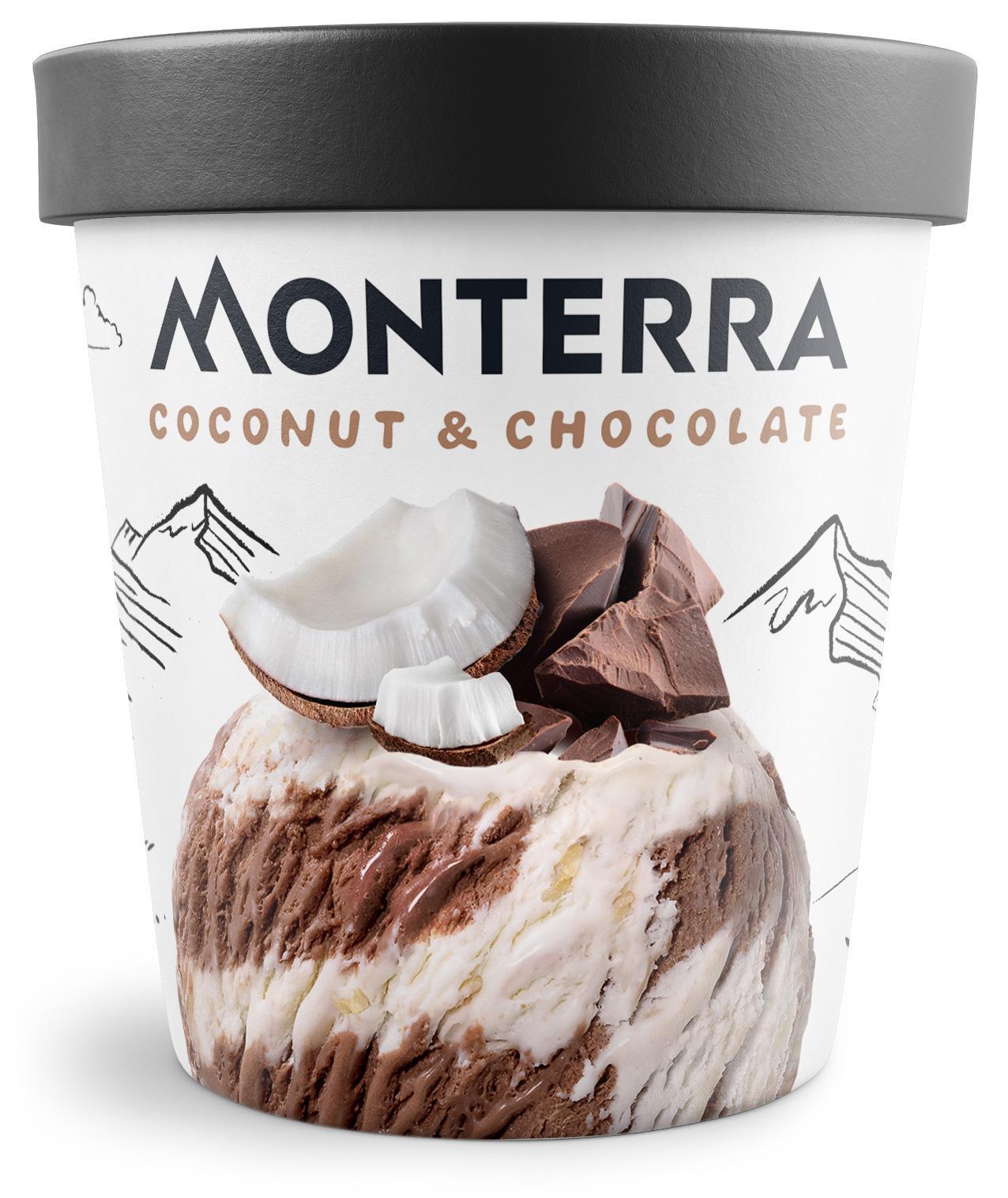 Мороженое MONTERRA кокос-шоколад 480 мл., ПЭТ