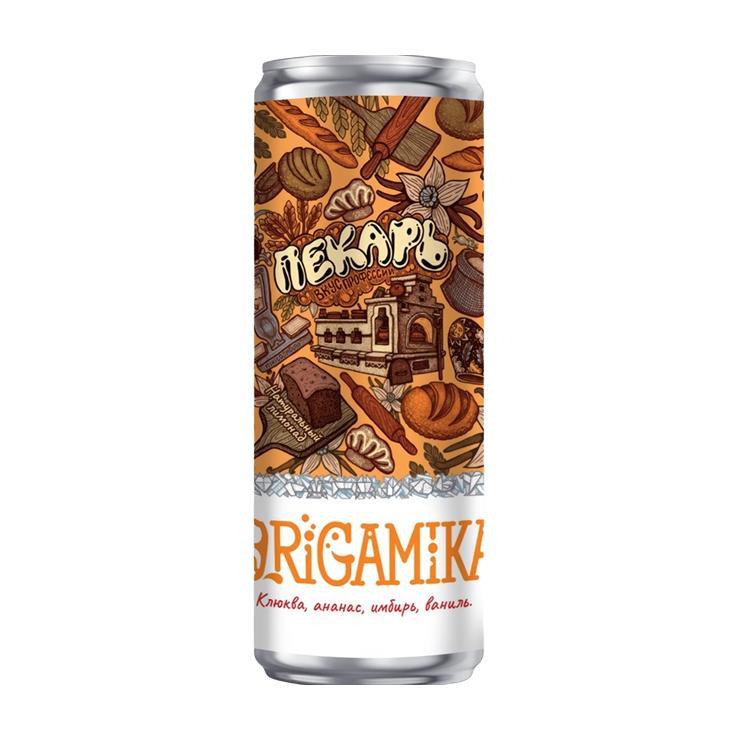 Напиток газированный ORIGAMIKA пекарь клюква ананас имбирь 330 мл., ж/б